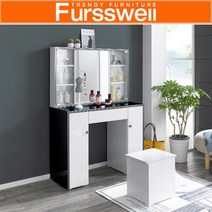 [퍼스웰] 품질인증자재사용/ 벨로스 슬라이딩 화장대.유리도어형(CW_049), 색상:아카시아화이트