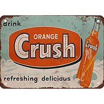 오렌지크러쉬 틴 메탈 사인보드/빈티지 레트로 복고 디자인 간판/홈카페 인테리어 방꾸미기/과일