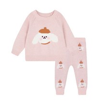 봄남아 여아용 니트웨어 옷 스웨터 상의 바지 풀필레 신생아 아웃웨어 03