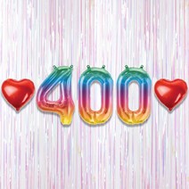 400일 이벤트 포토존 세트 아기 기념일 커플 축하 기념 숫자 풍선 하트, 24.커튼(펄화이트)+400(소-칵테일)