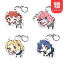 봇치 더 락 캐릭터 아크릴 키링 열쇠고리 양면 팬던트 히토리 니지카 료 캐릭터 키링, 1개, A+B+C+D