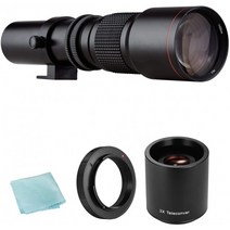 Suncin 카메라 슈퍼 망원 렌즈 500mmF /8.0-32 수동 줌 T 마운트 + 2X500mm 텔레컨버터 렌즈 +니콘 D850D, 단일옵션
