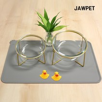 죠스펫 고양이물그릇 투명 대형 유리수반 엎을수없는 대형유리그릇 외 고양이용품 장난감, 1개