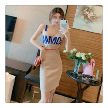 티피/Teepie슬림핏 슬림 서스펜더 스커트 니트 랩 힙 타이트 드레스