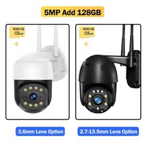 CCTV 방범 보안 감시 IP 카메라 현관 문 스마트폰 가정용 매장 무선 초소형 펫 씨씨티비 5mp wifi 야외 ptz 1080p hd ip 캠 5x 광학 줌 cctv 비디오, 5mp 추가 128gb, 미국 플러그, 2.7-13.5mm