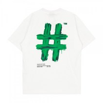 BEENTRILL GOLF페인팅 해시태그 오버핏 반팔 티셔츠(화이트)