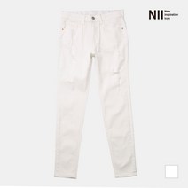 여성 데미지 화이트 스키니 데님_NNYMLWM2401