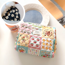 33트로피 다용도 누빔 파우치 스트링 세트 6종 레트로 여성 빅사이즈 가성비 파우치 가방