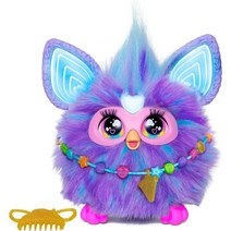Furby 퍼플 15가지 패션 액세서리 인터랙티브 플러시 장난감 만 6세 여아 및 남아 이상 음성 활성화 애니마트로닉스, 퍼플.