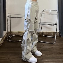 고프코어룩 빅사이즈 스트리트 주름 카고 팬츠 힙합 패션 와이드 일자 캐주얼 팬츠