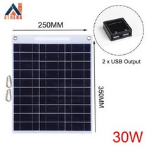 태양광패널 태양광발전 태양열발전기 30W 휴대용 전지 패널 5V USB 은행 비상 배터리 야외 방수 선박 캠핑 하이킹 여행 휴대 전화 충전기