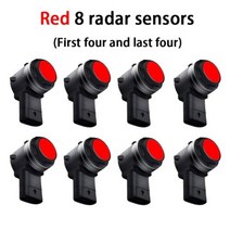 지게차후방감지기 굴삭기 후방경보기 센서 자동차 주차 지원 백업 레이더 부저 시스템 도요타 하이랜더 와일드 랜더 20152022 용 후면 앞 범퍼, Red (8 )+22 Highlander