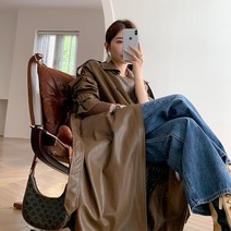 봄가을 여성 빈티지 가죽 코트 하프 슬림핏 코트 가죽 재킷 FC2879