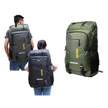 해외여행배낭 캠핑백팩 비박 대용량 80리터, 블랙