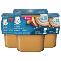 거버 비타블록 어린이 액상 식품 113g 2개입, 사과 & 바나나 + 믹스 시리얼(Apples & Bananas + Mixed Cereal), 3개
