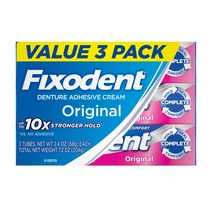 픽소덴트 컴플리트 오리지널 덴투르 에디시브 크림 68g 3팩 Fixodent Complete Original Denture Adhesive