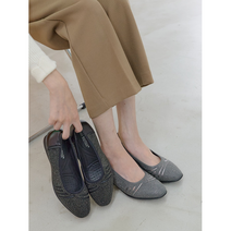 슈샤 여성 정장 키높이 비즈보석장식 플랫슈즈 ANN-AB57