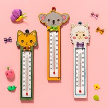 바오바론 동물 온도계 벽걸이 MDF 우드 DIY 만들기 재료 어린이집 유치원 초등 학교 수업 알코올 타입 무료스티커 증정, (코알라)