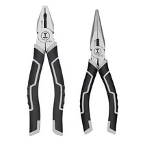 SAIVEINA 다용도 탄소강 고강도 수리용 플라이어 뺀치 공구세트 자동차 수리 만능 펜치+만능 롱노우즈 세트, 1세트