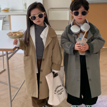 유아 아동 남아 여아 클래식 트렌치 코트 바바리 자켓 코트