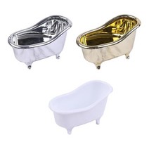 3Pcs 욕조 비누 접시 홀더 빈티지 샤워 욕실 액세서리, 12cmx7cmx5.5cm, PP 폴리프로필렌, Aureate White Argent