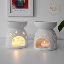 고르소 고르소 도자기 아로마 오일램프 버너 워머 티라이트 조명 아로마테라피 받침대, 스타 단품