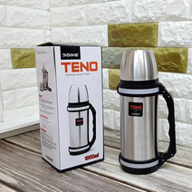 어깨끈 + 손잡이 달린 스테인레스 테노 보온병 (1000ml) 보온통 보냉통 보냉병 마호병 낚시 등산 스포츠 물병 텀블러 캠핑 소풍 출근 직장, 1000ml