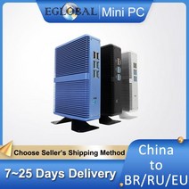 컴퓨터 미니 PC 초소형 Eglobal팬리스 윈도우즈 10 프로 인텔 i5 7200U i3 7167U DDR4 DDR3 베어본 구성 요소 4k HTPC 와이파이 HDMI VGA, 4G Ram 128G SSD WiFi, i3- 4010U DDR3L