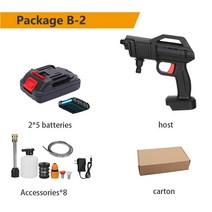 무선 고압 세차기 충전 세척기무선 고압 자동차 세차 건 충전식 전기 거품 기계 박스 클리너 포함 마끼, 04 Package B-2
