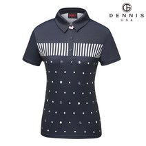 데니스골프 DENNIS 여성)러프도트 스트라이프믹스 티셔츠_NAIMLTS08L