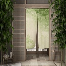 녹색 잎 문 커튼 식물 일본 파티션 걸이식 커튼 주방 침실 입구 출입구 장식 노렌 Cortinas, 70x120cm, 10 CLX00719_02 70x120cm