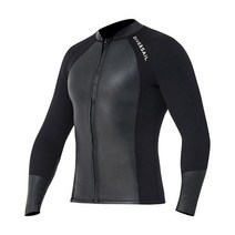 프리다이빙수트 Neoprene Wetsuit Top Scuba Diving Suit Long Sleeve Jacket Front Zip Wet for Kayaking, [10] Men XXXL, 10 Men XXXL