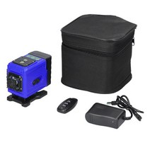 레이저레벨기 자동 레이저 레벨기 수평기 다기능 12 라인 녹색 광선 레벨 3 ° 셀프 레벨링 기계 충전식 배터리 레벨링 도구, 파란색 EU 플러그, 1개