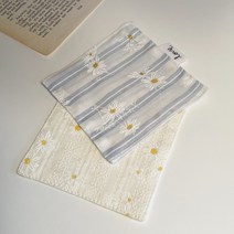 홈카페 감성 소품 플라워 패브릭 컵받침 티 코스터 빈티지 꽃무늬, 하늘