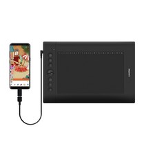 드로잉패드 액정타블렛 이지드로잉 웹툰패드 웹툰장비 huion h610 pro v2 레벨, 협력사, 검은 색