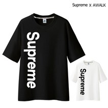 슈프림 5부 오버핏 반팔 M-5XL 남녀공용 빅사이즈 반팔 티셔츠 세로 스웻셔츠