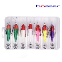 basser 배써 틴셀 에기 스페셜 세트 쭈꾸미 갑오징어 한치 7개입 케이스포함, 스페셜 세트 B타입(케이스포함)