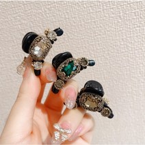 비즈 집게핀 앞머리 포인트 미니 헤어핀