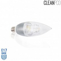 [가성비 최고]투명 4W LED 촛대구램프 주광색 E17 아텍스 YS21AP13, 1