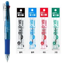 제브라 클립온 볼펜 0.7mm + 샤프 0.5mm 멀티펜 블랙 B4SA1, 03 NEW 블루+SK 0.7 검1빨1파1녹1, 1세트