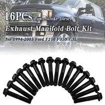 Ruien 16PCs Diesel Exhaust Manifold Bolt Kit for Ford Powerstroke F250 F350 7.3L Diesel Engine 1994-, 1, LLN052