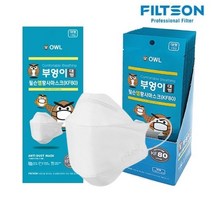 필슨엠 부엉이 KF80 마스크 대형 화이트 100매, 5Box, 20매
