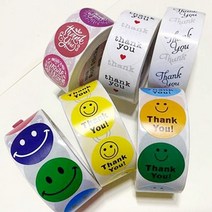 기타 바보사랑[유노디자인]땡큐 스마일 롤스티커(랜덤배송)