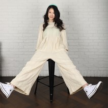 프리피플 백리스 바지통 큰 여성 캐쥬얼 점프수트