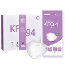 스마트클린 황사방역 마스크 대형 KF94 흰색, 50개입, 1개