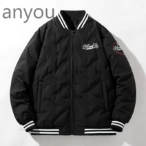 ANYOU 남자 경량패딩자켓 자수 겨울 항공점퍼 아웃도어 빅 사이즈 남자패딩