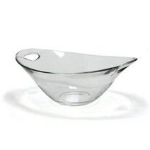 socean 이태리 수입 투명 타원 유리볼 글라스볼 18cm 타원 샐러드볼 양채 과일 그릇 빙수볼 화채 유리그릇 시리얼 콘