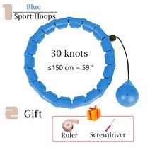 셀프테니스 혼자 스윙연습 조정 가능한 스포츠 후프 복부 얇은 허리 운동 분리형 마사지 후프 피트니스 장비 체육관 홈 트레이닝 체중 감량, 30노트 블루