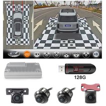 어라운드뷰 후방 사이드 카메라 360 도 파노라마 1080P 어라운드 소니 카메라 푸조 4008 2012, 05 360 128G USB