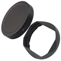 카메라 렌즈 마개 haoge lh-x165 사각 금속 렌즈 후드 쉐이드 with metal cap for fujifilm fuji xf xf16-55mm f2.8 r 렌즈뚜껑, 없음